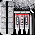 Resin Rhinestones for Crafting with B7000 Jewelry Glue, 1 Box Transparent Flatback Crystals with 3Pcs 10ml Glue for Bedazzling Crafts DIY Nail Art Makeup，Non Hotfix Gems for Clothing Shoes