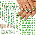 St Patricks Day Shamrock Nail Art Stickers Lucky Four-Leaf Clover Nail Decals Charms 3D Self-Adhesive St. Patrick's Day DIY Date Nail Supplies Decorations for Women Girls 10 Sheets