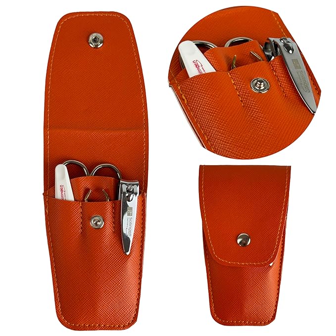 Solingen Manicure & Pedicure Set, Men Women Finger and Toe Nail Clippers Set Professional Manicure Pedicure Kit, Stainless Stell, Eyebrow Tweezers, Scissors, Sapphire Nail File with Travel Case