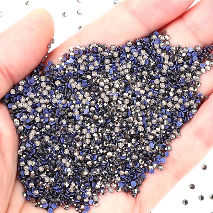 NCB 14400pcs Hotfix Crystal Rhinestones for Clothes Crafts, Hot Fix Bulk Flatback Crystals, Iron on Hotfix for DIY Decoration 100 Gross (Black Diamond, ss6/14400pcs)