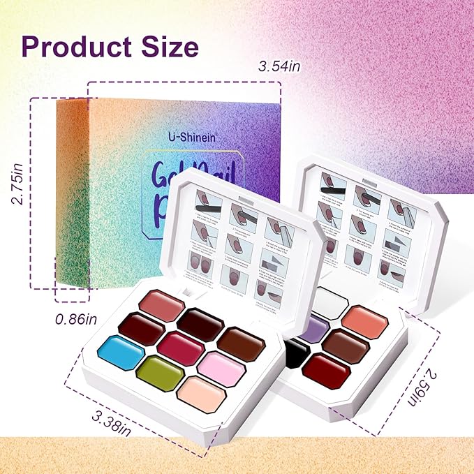Gradient Painting Gel Set, 18 Pink Black&White Ombre Gel Nail Polish Pigment Pat Nail Long-lasting Silky Texture Highly Saturated French Manicure Soak of UV/Led Home Salon DIY Art M&K