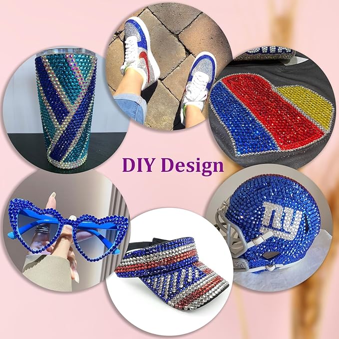 25000Pcs Resin Rhinestones for Crafting, Royal Blue 2-6mm Mixed Sizes Non Hotfix Flatback Gems with 1Pcs Glue, Bedazzling Crystal for DIY Craft Clothing Mugs Tumblers Shoes Fabric Decor Nail Art