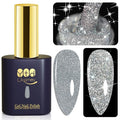 YTD Likomey Reflective Glitter Gel Nail Polish,15ml Silver Flash Diamond Shimmer Nails Gel,Sparkly Shiny Salon Home Fall Winter Manicure UV Color Varnish,SZ003