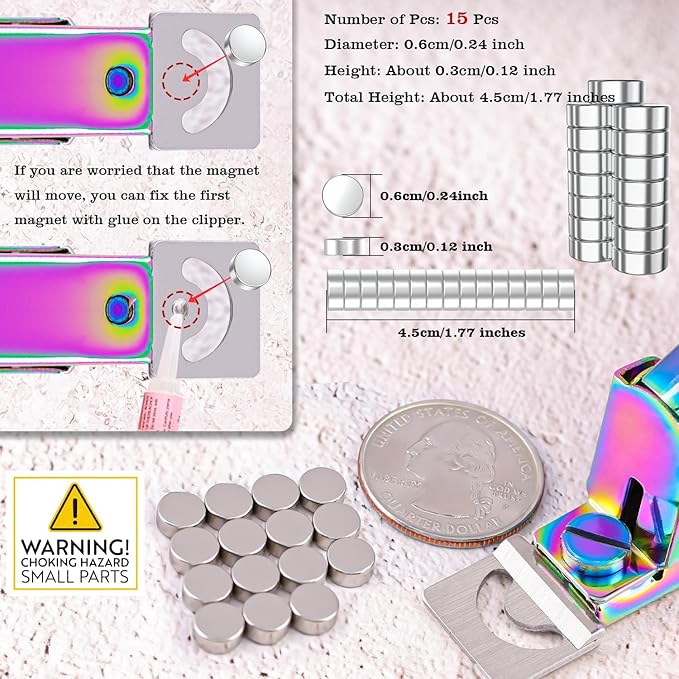 Chameleon Premium Nail Clippers with Magnet Sizers for Acrylic Nails, Professional Stainless Steel Fake False Nail Tip Clipper Cutter Trimmer, Manicure Tool for Salon Home Nail Art