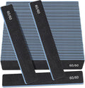 Black Rectangle 60/60 Grit Nail Files, 50 Pcs Professional Double Sided Emery Board, Reusable Washable Coarse Tool for Acrylic & Gel Nails, Home Salon Application