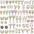 1 Pack of 50pcs 3D Nail Charms for Acrylic Nails with Art Nail Gems and Rhinestones (#1-Gold Tone)