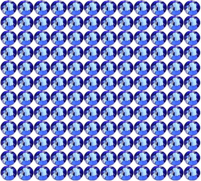 Onwon 1440 Pcs Crystal Flat Back Brilliant Round Rhinestones Glass Stones Glitter Gems Faux Diamond for Craft,Nail Art,Shoes,DIY Decorations (SS10 / 2.8mm, Sapphire)