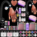 Magnetic Practice Hand for Acrylic Nails Kit: Flexible Nail Hands Acrylic Powder Set for Nail Extensions Caving - Mannequin Training Hand for Beginner Salon Home