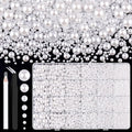 11000Pcs Flatback Pearls for Crafting (White), Assorted Size 2/3/4/5/6/8/10mm Non Hotfix Half Pearl, Bedazzling Bead for DIY Crafts Clothing Tumblers Mugs Shoes Fabric Embellishment Nail Art Makeup