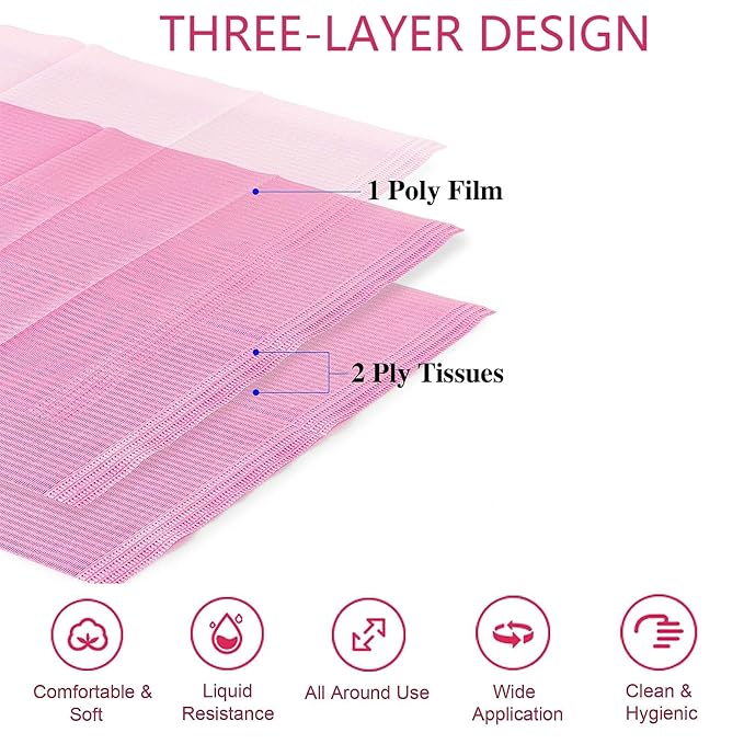Nail Art Table Mats Disposable Nail Paper Towels,50PCS Pink Waterproof 3 Ply Nail Art Paper 13" X 17" Pads for Nail Table Decoration Kit,Nail Art Accessories