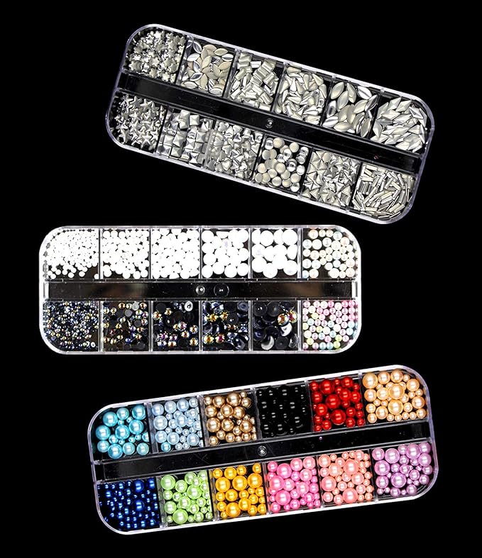 3000 Pieces(5 Boxes) Nail Art Rhinestone Set Nail Ornaments Style 4