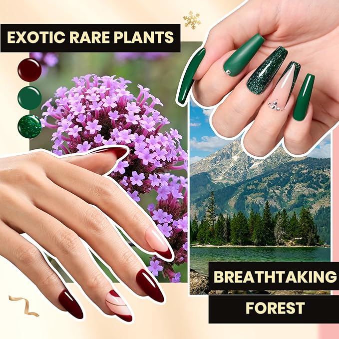 Beetles Gel Nail Polish Kit with U V Light - 68 Pcs Nails Kit 45 Colors Red Jelly Gel Polish Set Mystic Wonderland Soak Off Red Green Nude DIY Manicure Nail Salon Gifts for Women Teens Girls