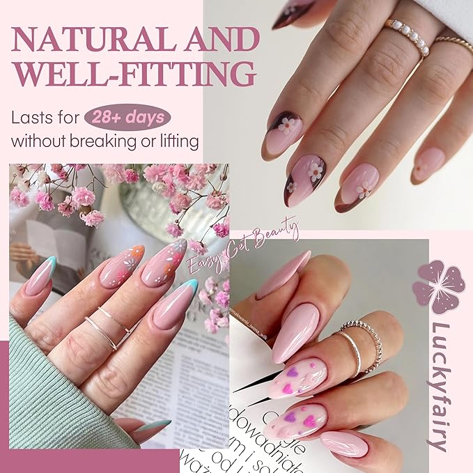 Nail Tips Almond Shape, 360pcs Double-sided Matte Full Cover Soft Press on Nails, 15Sizes Pre-shape Matte Almond Nails Tips Long Last Acrylic Nails Soak Off Nail Extension Salon DIY Home