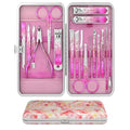 Nail Clippers Set Fingernail and Toenail Clipper Cutters, Professional Manicure Pedicure Kit 18Pcs, Nail Care Grooming Tools with Luxurious Travel Case (Diamond Rose)