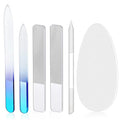 6 Pcs Glass Nail File and Nail Shiner Set Manicure Pedicure Glass File Buffer Cuticle Trimmer Nano Finger Nano Foot Scrubber Callus Remover Foot Care Pedicure Fingernails Toenail