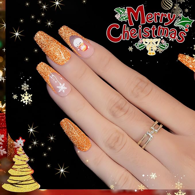 YTD Likomey Colorful Reflective Glitter Gel Nail Polish,15ml Orange Flash Diamond Shimmer Nails Gel,Sparkly Shiny Salon Home Fall Winter Manicure UV Varnish,SZ394