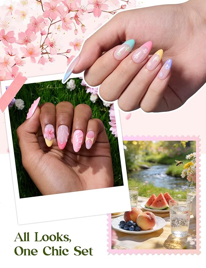 Beetles Spring Gel Polish Set - Spring Sonata Colleciton, 30 Colors Hema-Free Yellow Pink Blue Purple Pastel Colors Polish with Base Top Coat Swatch Card Uv LED Lamp Gel Gifts for Women