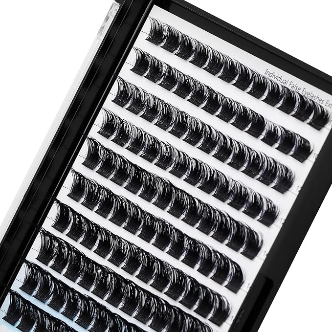 10Rows,Large Pack Grafting Mixed 10-12-14-16mm/14-16-18mm/12-14-16mm Wide Stem Cluster Eyelashes D Curl Individual False Eyelashes Home DIY Eye Lashes Extensions (mixed 12-14-16mm)