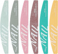 Nail Files and Buffers Kit 6Pcs 100/150/180/220/240/280/1000/4000 Grit Professional Emery Boards Reusable Washable Coarse Nail File for Gel Nails