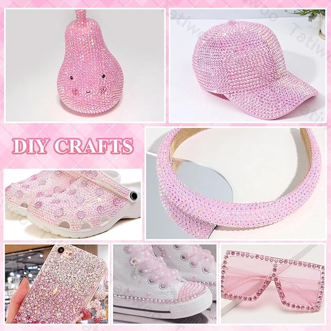 20000Pcs Light Pink AB Flatback Jelly Resin Rhinestones for Bedazzling, Mix Sizes Crystal Rhinestones Gems, Pink Gems Bedazzling for Crafting, Flatback Rhinestone for DIY Face Makeup Crafts Tumblers