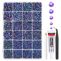 Purple Rose AB Resin Rhinestones w B7000 Glue for Bedazzling Crafting 2mm-6mm Flatback Jelly Stones Diamonds Gems Bedazzler Kit Charms for Nails Face Eyes Makeup Tumblers Bottles Crafts Shoes
