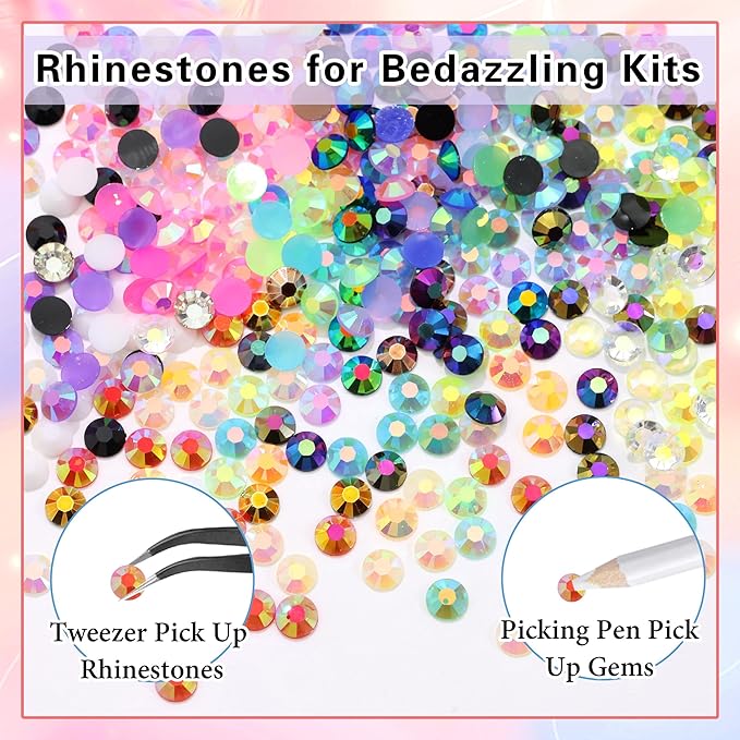 RODAKY Resin Jelly Rhinestones for Crafting Bedazzling,24 Color Rhinestones for Nails Art,3MM Nail Rhinestone and Gems,Nail Diamond Flatback Gems Crystals Charms for Nail Design DIY Makeup Decor