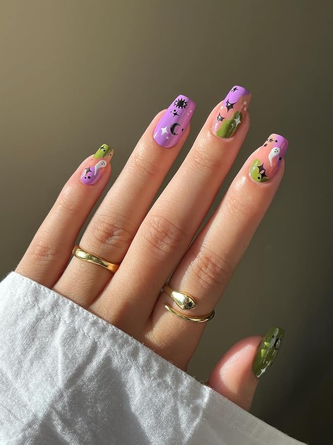 Deco Beauty Spooky- Super Thin & Easy-to-Apply Nail Art with The Cutest Designs - Durable & Long-Lasting Nail Art Stickers and Decals for Women, for DIY at-Home Manicures & Salon-Quality Nails