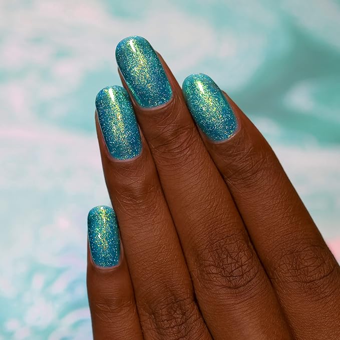ILNP Blue Lagoon - Shimmering Teal Holographic Jelly Nail Polish
