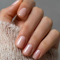 Nude Press on Nails Short Square, Natural Gel Glue on Acrylic, 48Pcs Thick Reusable Fake for Women, Coffin Artificial New Solid Color