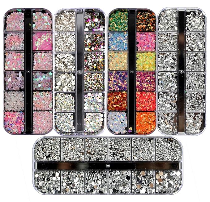 3000 Pieces Nail Rhinestone Horse Eye Diamond Drop Shaped Diamond Multicolor Suitable for Nail Art DIY Crafts Phone Clothes Shoes(5 Boxes)
