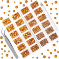 10000 Pieces Rhinestones 6 Sizes Round Crystal Glass Flat Back Rhinestones with 1Tweezers and 1Picking Pen for Nail Art Crafts Clothes Bags DIY (Topaz)