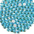 Beadsland Flat Back Crystal Rhinestones Round Gems for Nail Art and Craft Glue Fix, Aquamarine AB, 4.6-4.8mm, SS20/1440pcs