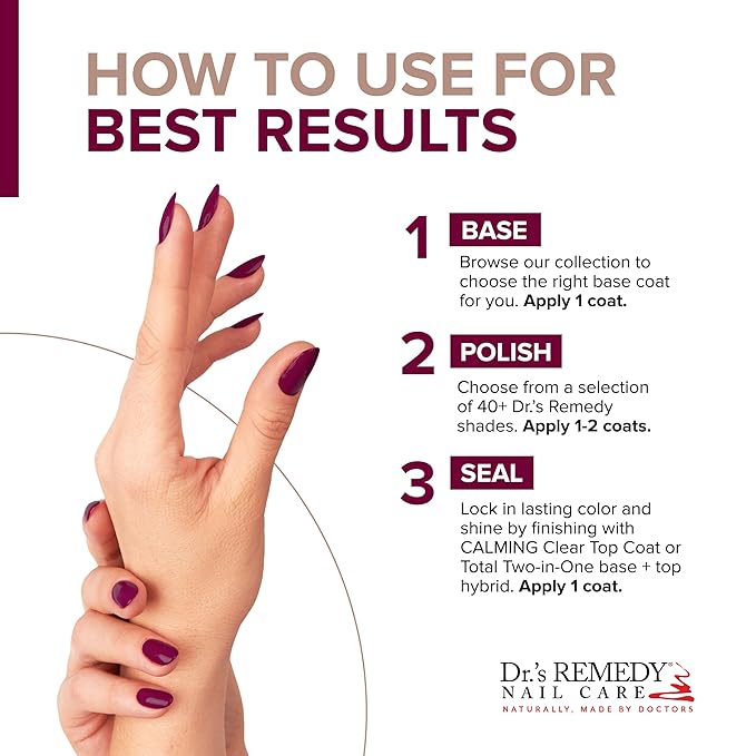 Dr’s Remedy Enriched Nail Polish: Non Toxic, All Natural, and Organic - Doctor Formulated: Strengthens, Restores, Heals, and Protects '24-Free' - FOCUS Fuchsia