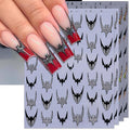 Halloween Bat Nail Stickers, Glitter Golden & Silver French Smile Bat Self-Adhesive Nail Art Decals for DIY Manicure (4 Sheets)