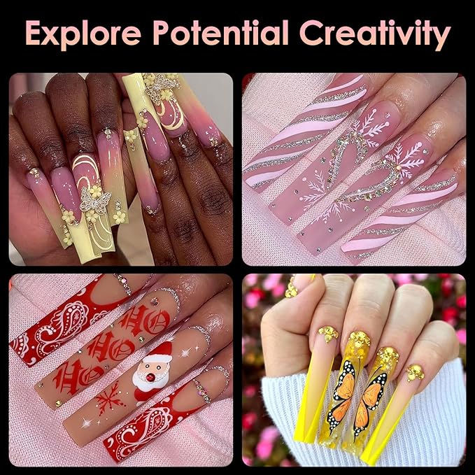 XXXL Nail Tips,BORNBYME Long Square Nail Tip Clear Nail Tips for Acrylic Nail Extension Press on Nails