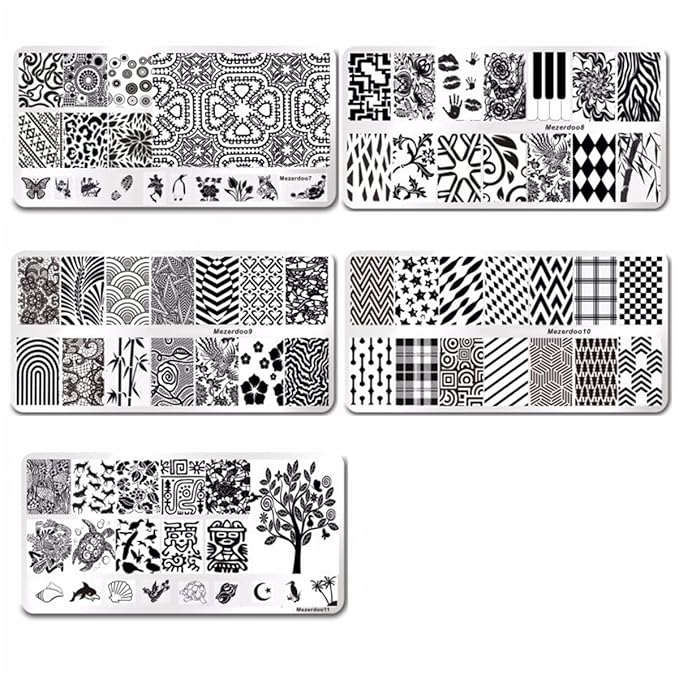 Mezerdoo 11Pcs New Stamp Polish Steel Sailors &Sea Sailing Theme Nail Art Template