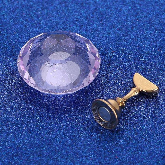 Semme Crystal Nail Stand,Nail Art Tip Holder Display Stand, Magnetic Alloy Nail Tips Stand Base for Salon DIY and Practice Manicure Tools()