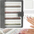 144 Magnetic Nail Color Book,Leather Magnetic Color Display Book with 144PCS Magnetic Tips & 1-240 Number Labels,Perfect for Nail Polish Nails Art Design(Gray)