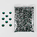 SS3-SS20 Crystal Glass Rhinestone Round Shape Flatbase Strass for DIY Nail Art Decorations Craft Making 14400PCS/Bag (SS12：3.0-3.2mm, Dark Green)