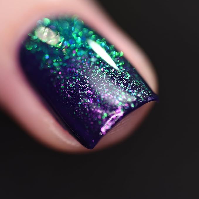ILNP Mile High - Pink-Purple, Forest Green Iridescent Topper Nail Polish