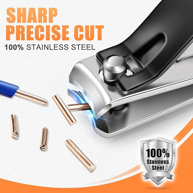 DRMODE Finger Nail Clippers Adult - 8 Pack Nail Clippers Set for Men Women with Nail File, Sharp Stainless Steel Fingernail & Toenail Clippers Curved Cutter Trimmer