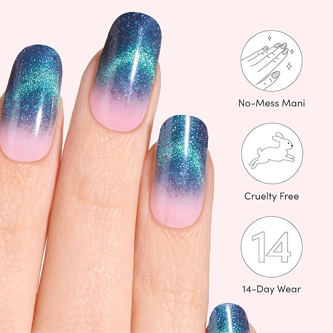 Dashing Diva Glaze Nail Strip Duo - Cosmic Hearts Collection - It's Science, Duh & He's Cuter In Person - Long Lasting, Chip Resistant, Semi-Cured Gel Nail Strips - Contains 2 Colors