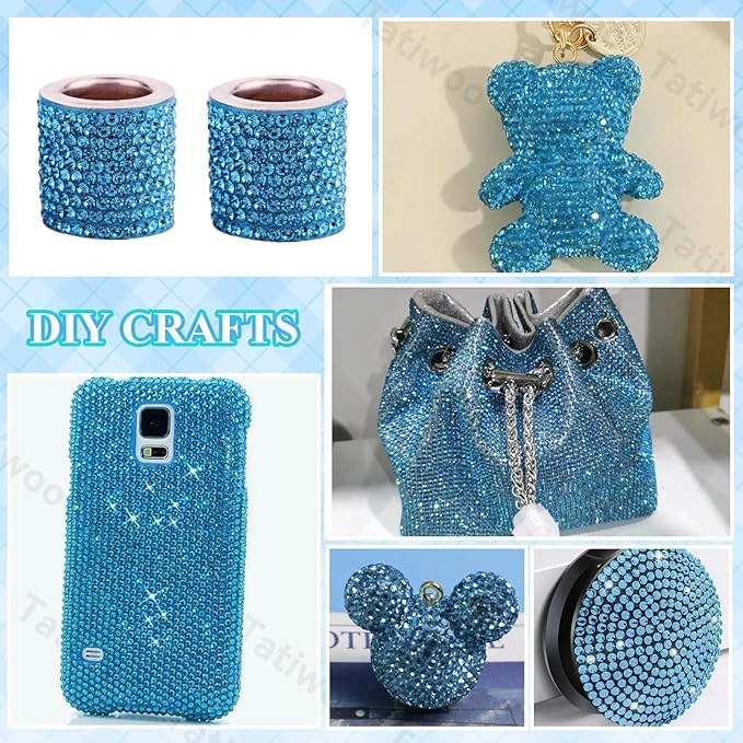 20000Pcs Light Blue Flatback Jelly Resin Rhinestones for Bedazzling, Mix Sizes Crystal Rhinestones Gems, Light Blue Gems Bedazzling for Crafting for DIY Face Makeup Crafts Tumblers
