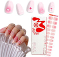 Semi Cured Gel Polish Strips | 24pc UV LED Required Wraps | Gift Peel and Stick Nails | Coquette DIY Home Manicure | Press On Alternative (Lover Girl)