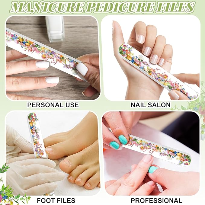 50 Pcs Baby in Bloom Baby Shower Favors Decorations Party Games Winners Prizes Gifts Bulk Floral Emery Board Nail File for Adults Guests Gender Reveal Favors Decorations Gift Bags Stuffers
