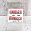 Square Short Press on Nails Handmade Fake Nails Green French Tip with 3D Flower Designs luxury Glossy Cute Acrylic Nails for Women 10pcs (Size M）