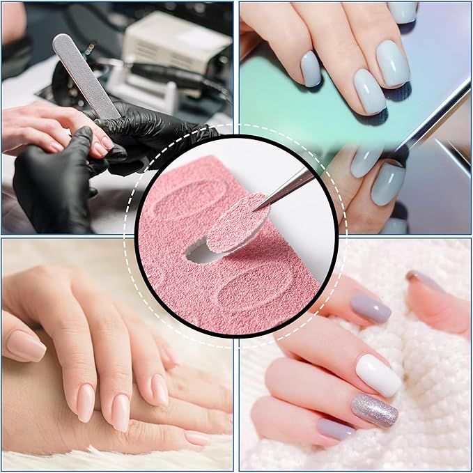 180 Grit Sandpaper Sheets Dual Ended Nail Cuticle Pusher Cuticle Cutter Self-Adhesive Sandpaper for Keratinizer Slant Heads Nail Art Pre Polishing Sandpaper Nail and Foot Salon Home Sandpaper