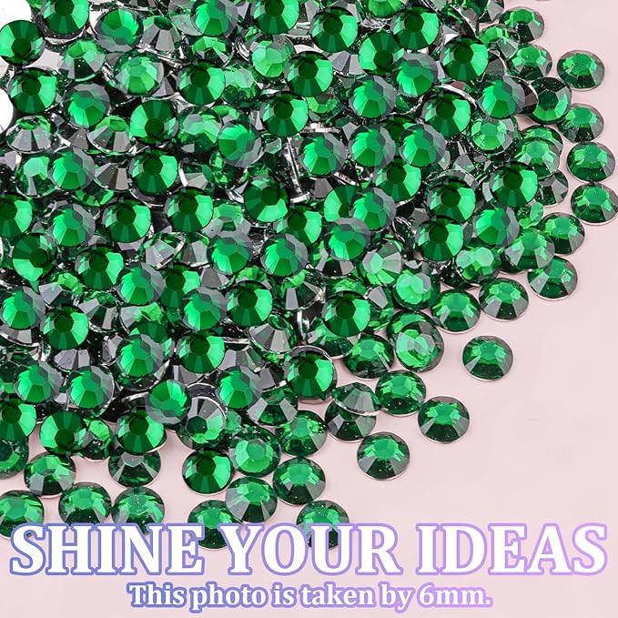 30000Pcs Resin Rhinestones for Bedazzling with Tweezers, Emerald Green Rhinestones for Crafting with B7000 Jewelry Glue for DIY Crafts Clothing Tumblers Shoes Fabric Nail Art