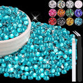 4000PCS 5mm Resin Rhinestones Bulk for Crafting (Indicolite), Flatback Bedazzling Crystals for Crafts DIY Nail Decoration, Gems Charms for Tumbler Shoes Clothing Fabric with Pickup Pen and Tweezers