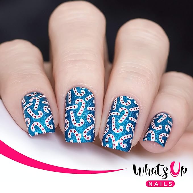 Whats Up Nails - B050 Count On Me! Stamping Plate for Christmas Winter Nail Art Design